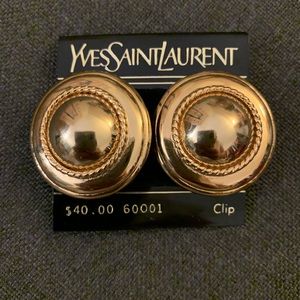 Gold Yves saint laurent clip on earrings!